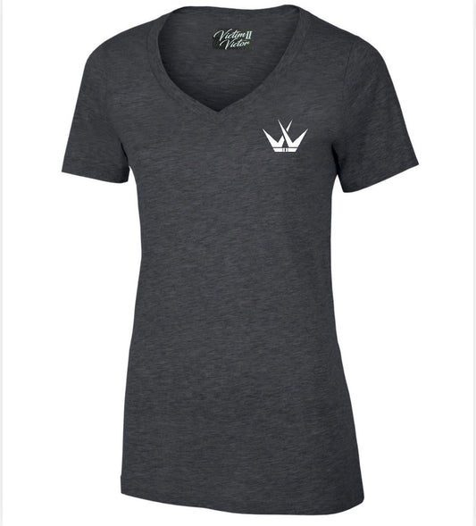 Ladies Chest Crown Logo - Grey/White